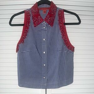 Tommy Hilfiger Sleeveless Button Up Top